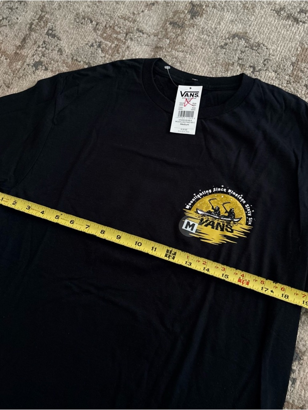 NWT Vans Moonlighting Skeleton Boat Graphic T Shirt Black Sz M - Picture 5 of 6